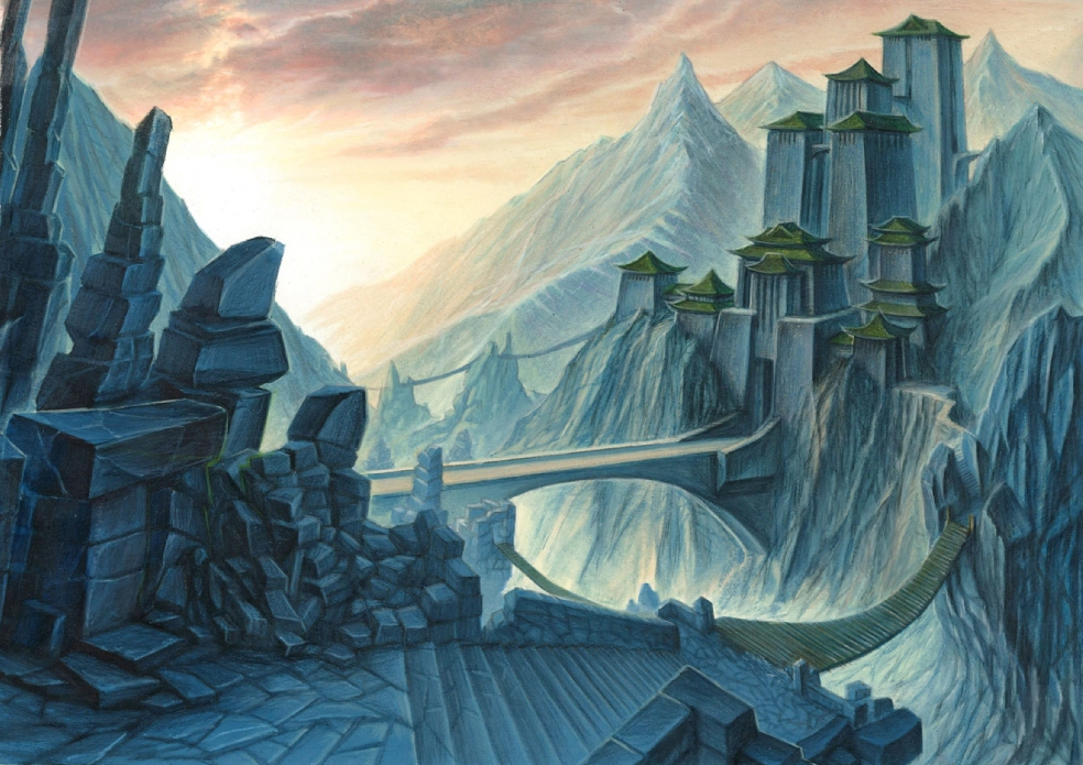Into the Mountains, an art retrospective of Dragon Clan strongholds